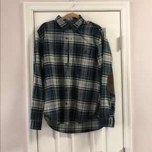 J.crew men’s flannel with suede elbow patches